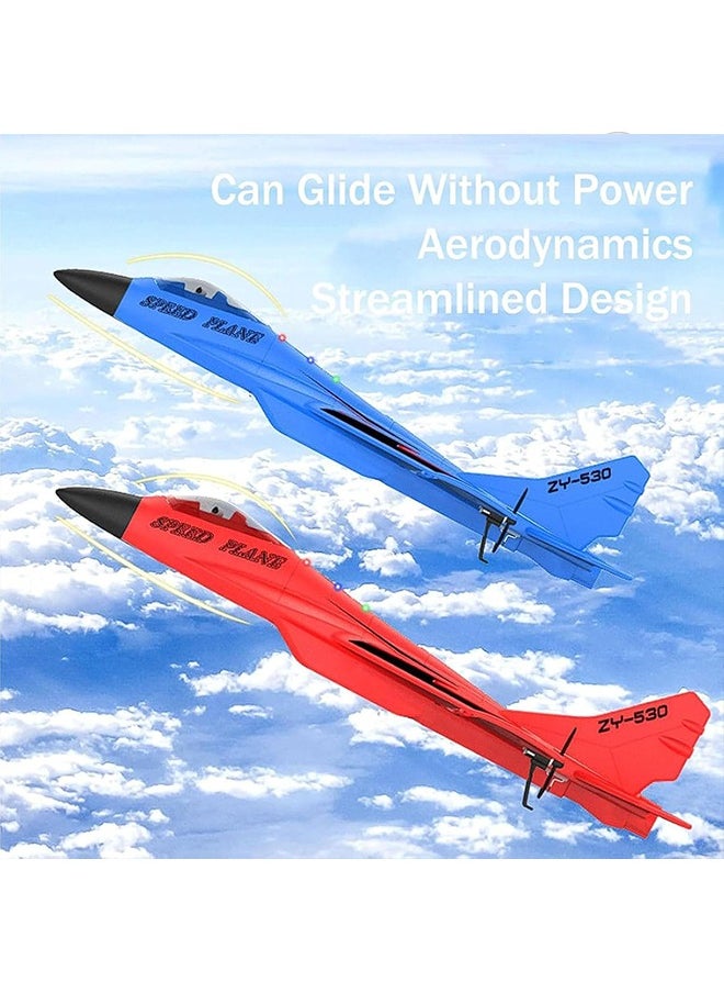 Beauenty - Rc Plane  2.4ghz Rc Remote Control Fighter Model Toy   Remote Control Fighter Jet  360° Remote Control Glider Airplanes with Lights  ZY530 Rc Fighter Jet Plane (B) - Image 1
