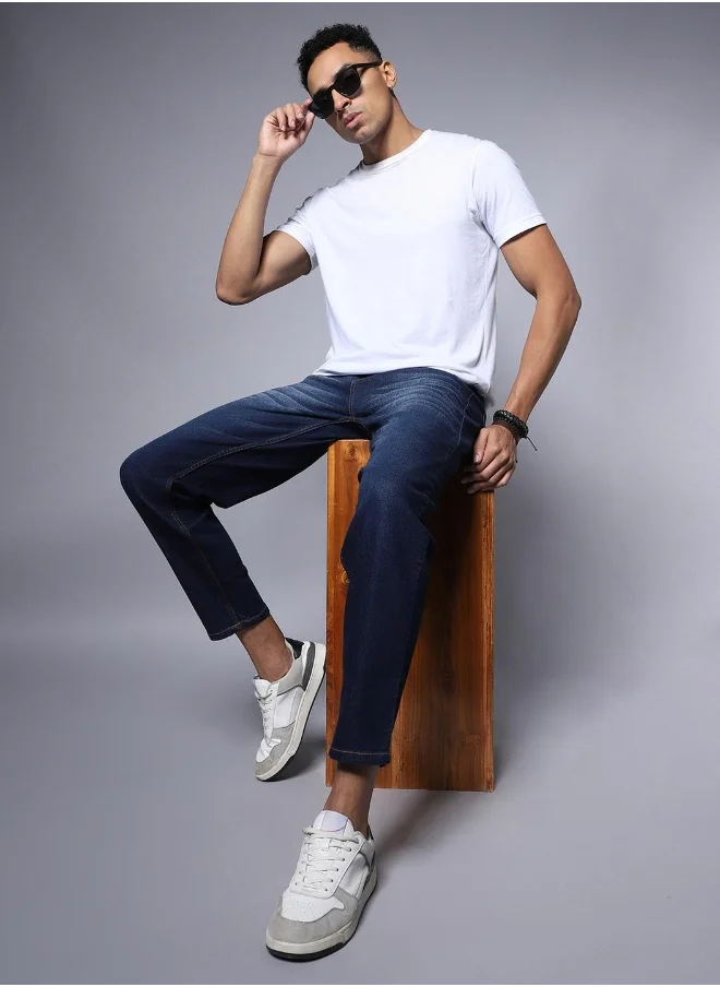 هاي ستار Men Blue Relaxed Fit Mid-Rise Light Fade Jeans