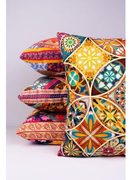 Cango Home Double-Sided Brown Ethnic Patterned 4-Piece Digital Printed Throw Pillow Cover Set 4KMBS191-CT  - Image 3