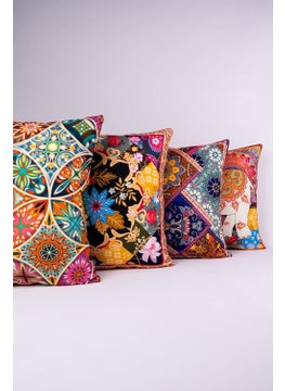 Cango Home Double-Sided Brown Ethnic Patterned 4-Piece Digital Printed Throw Pillow Cover Set 4KMBS191-CT  - Image 1