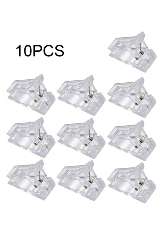 10 Piece Transparent Nail Gel Quick Building Nail Tip Clips Transparent - Image 1