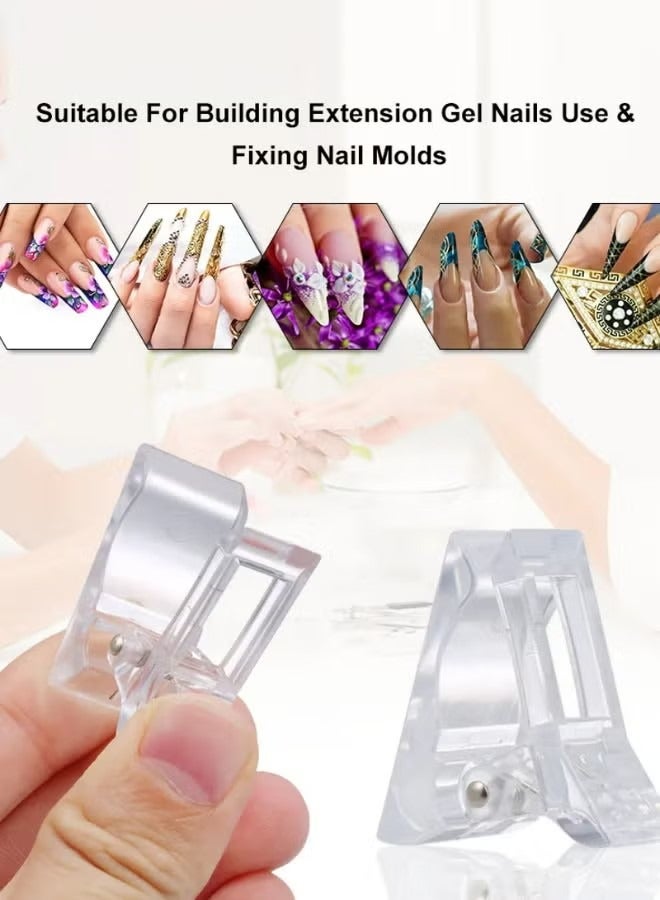 10 Piece Transparent Nail Gel Quick Building Nail Tip Clips Transparent - Image 2
