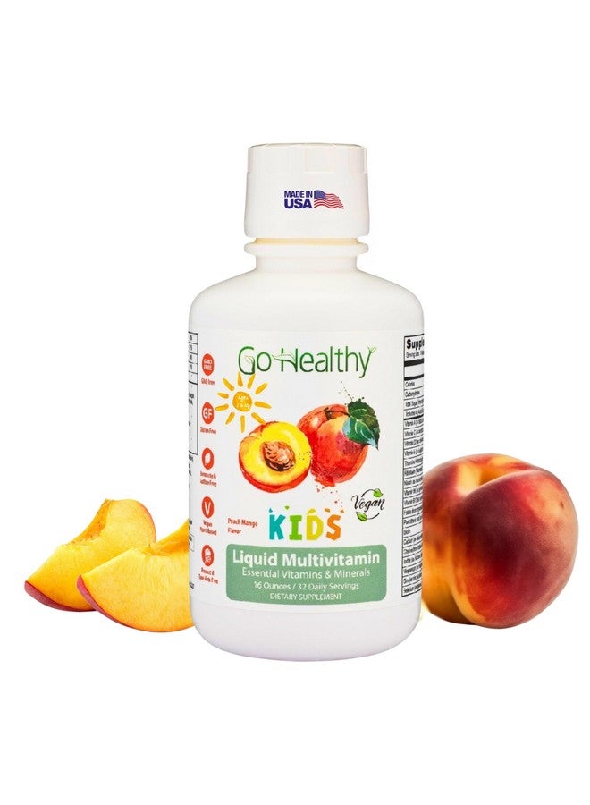 Go Healthy Natural Go Healthy Kids Liquid Multivitamin - Vegan Vitamin Supplement Supports Children's Growth, Development & Immune Health, Ages 1 & Up, 32-64 Servings (1/2-1 Tablespoon/Day) - Image 1