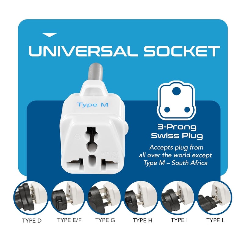 Ceptics India to South Africa Botswana Namibia More Type M Travel Adapter Plug CE Certified RoHS Compliant 3 Pack GP10L3PK - Image 3