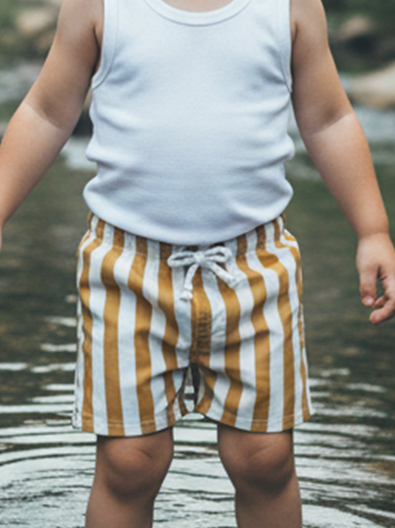 Swim Trunks for Baby Boys Fashion Stripes Print Elastic Waist Beach Shorts Kid Board Shorts - Image 5