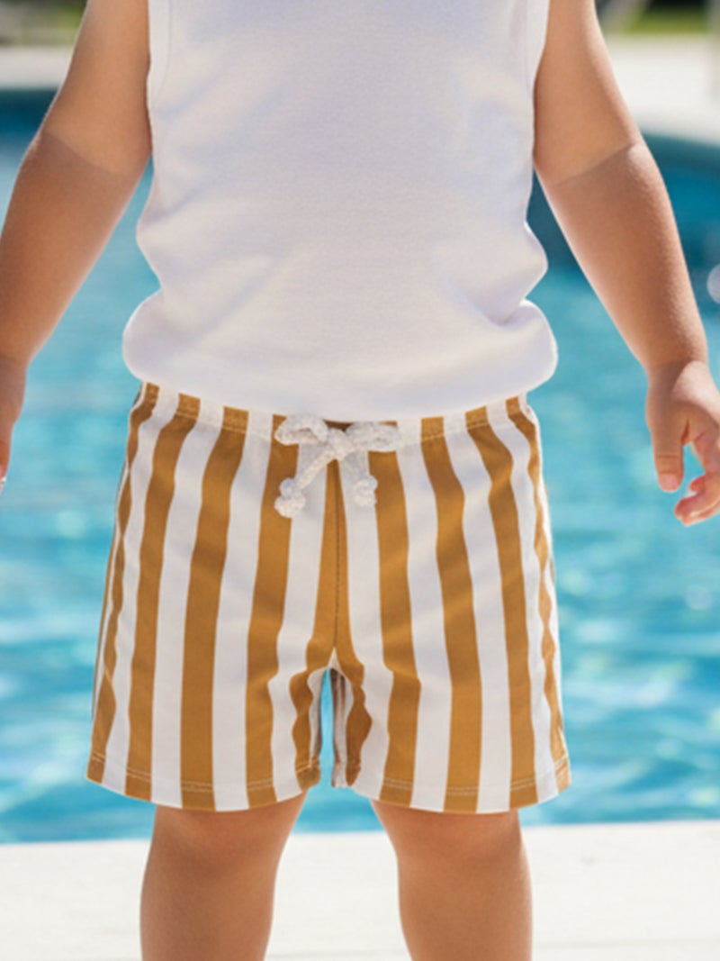 Swim Trunks for Baby Boys Fashion Stripes Print Elastic Waist Beach Shorts Kid Board Shorts - Image 4