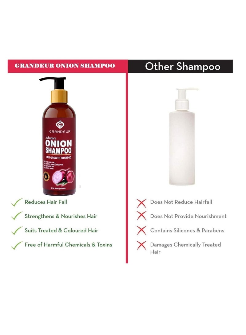 جراندور شامبو جراندور المتقدم لنمو الشعر بالبصل الأحمر لنمو الشعر والتحكم في تساقط الشعر، 200 مل - Image 2