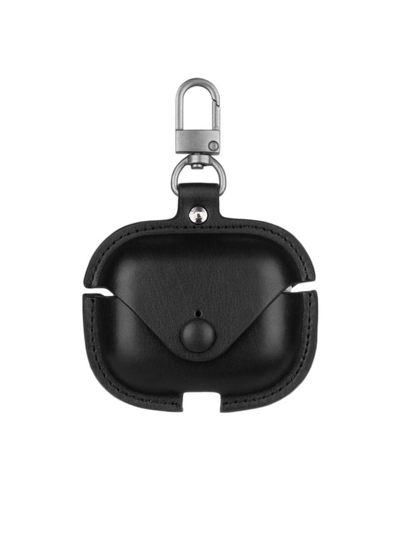 DIGI CORE Airpods Pro Leather Case Cover For Apple Airpods Pro Protective Case With Hook For Airpods Pro 2nd Generation (Black)