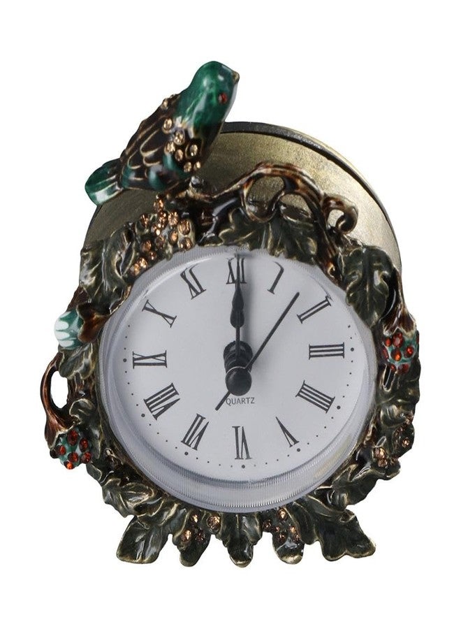 hobbyme Vintage Birds Retro Analog Table Clock European Retro Table Clock with a Bird Enamel for Living Room and Bedroom Art Decor - Image 3