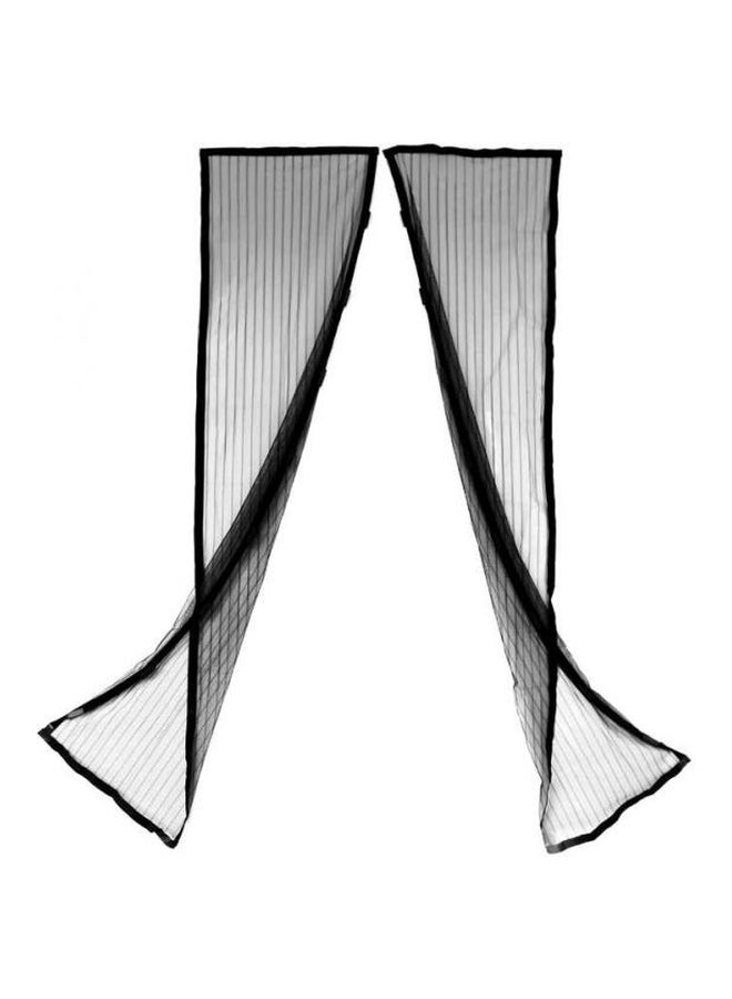 Magic Mesh 2-Piece Magnetic Mesh Curtain Black 210×49.5cm - Image 3