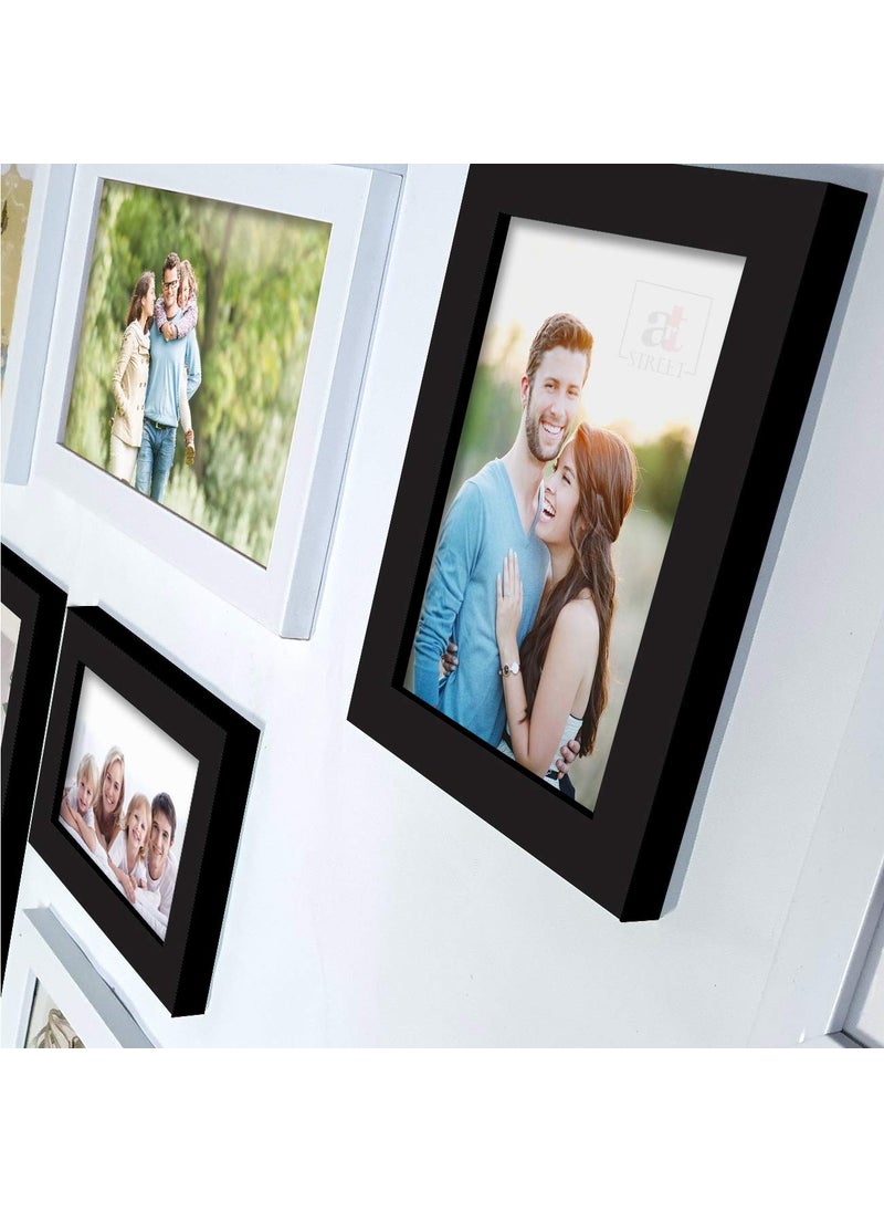 Art Street Art Street Set of 7 White & Black Wall Photo Frame for Home Decor, Picture Frame for Living Room Wall Decoration Mix Size (White & Black, 4x6, 5 x7, 8x10 Inchs)  - Image 4