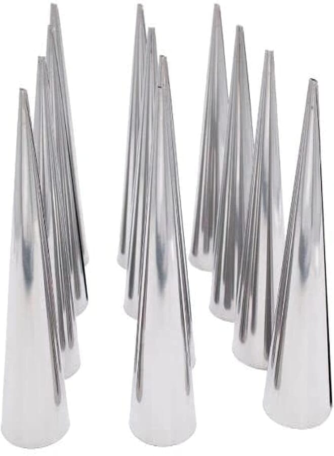 one year warranty_12Pcs Large Size Stainless Steel Pastry Cream Horn Moulds Conical Tube Cone Pastry Roll Horn Mould Baking Mold Tool5798