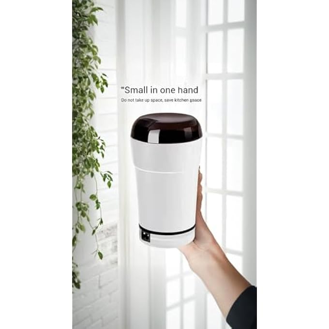 Honwor Electric Coffee  Spice Grinder  Stainless Steel Blade 220V Easy OneTouch Operation For Beans Nuts Seeds Grains Herbs  White - Image 5