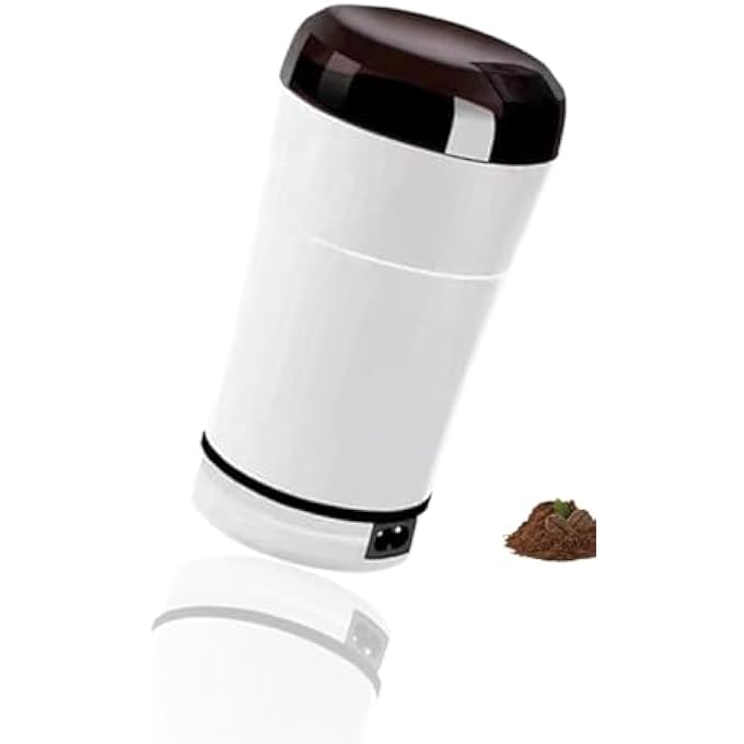 Honwor Electric Coffee  Spice Grinder  Stainless Steel Blade 220V Easy OneTouch Operation For Beans Nuts Seeds Grains Herbs  White - Image 1