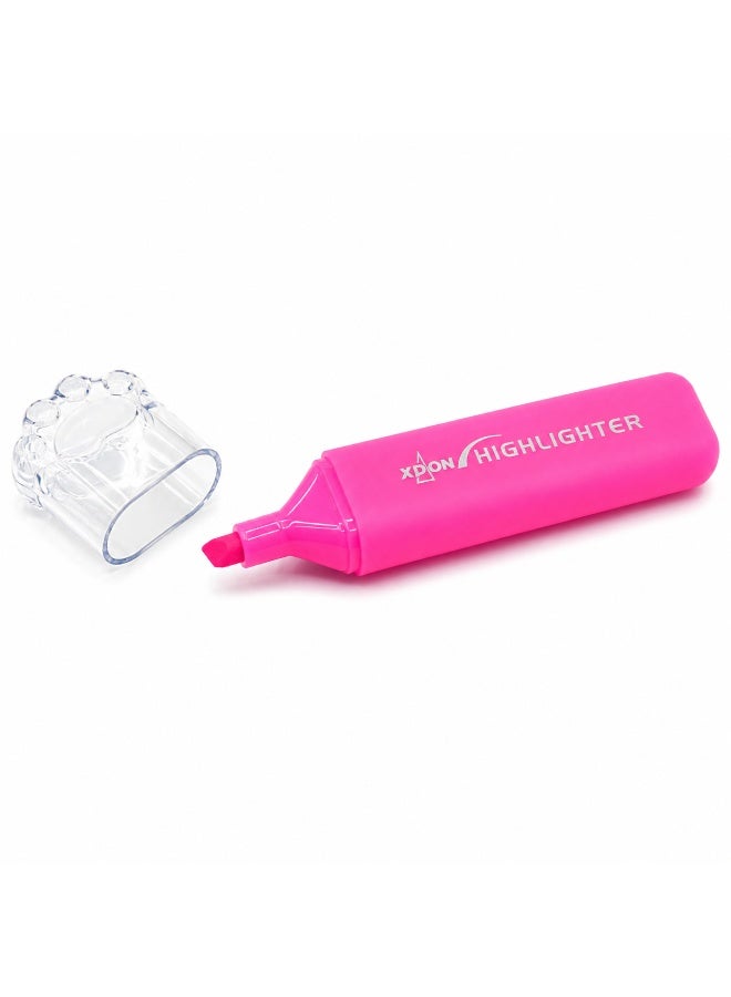 Highlighter Pen Pink with Chisel Tip, Highlighting Marker for Notes, Documents, Textbooks & Study, Comfortable Wide Body Marker Pen for School, Office, Home & Everyday Stationery Use, 1 Piece
