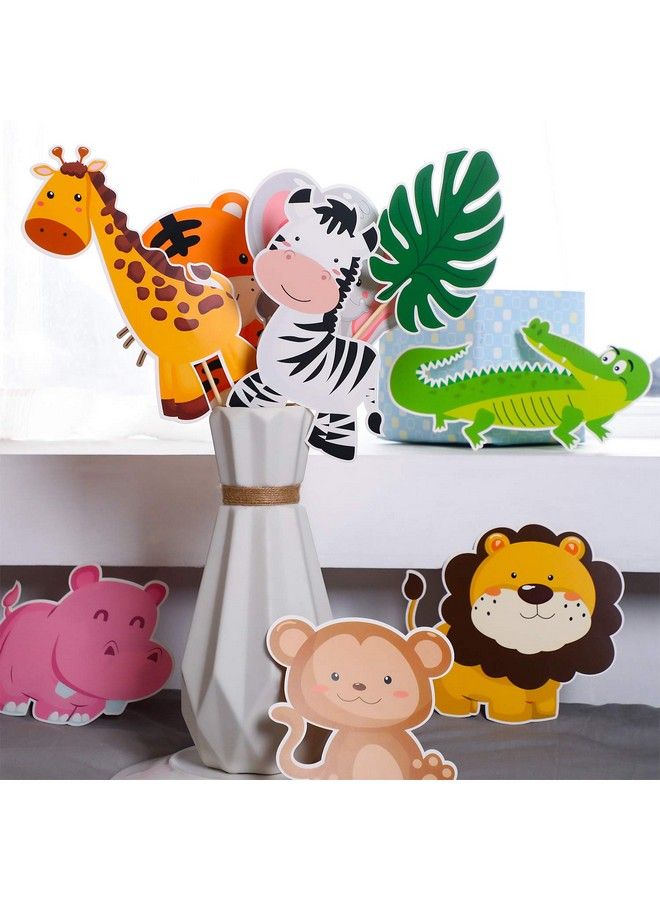 Blulu 27 Pieces Jungle Themed Party Decorations Jungle Animals Cutouts Animals Theme Party Signs Paper Cutouts For Theme Party Birthday Party Baby Shower - Image 4