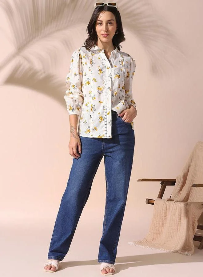 دينيس لينغو بلوزة بأكمام طويلة بطبعة زهور