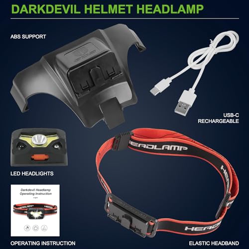 GREEN DEVIL Safety Hard Hat with Rechargeable Headlamp Light Men Vented Work Hardhat ANSI Z89.1 Approved Cascos de Construccion Ideal for Industrial Construction Helmet Liner Included - Image 4