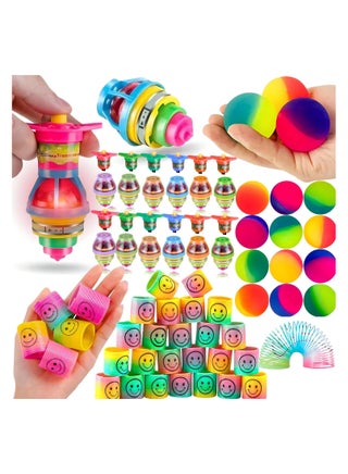 Party Favors For Kids (12 Bouncy Balls & 12 Smiley Face Rainbow Spring, 12 Flashing Gyro Spinner) party supplies Spinning Tops, Bouncy Balls, Smiley Face Rainbow Spring For Kids Birthday Party - pzsku/ZCA98ED722C58BBB73251Z/45/1741519908/7885e738-ce93-473d-8bc5-7289942754c7