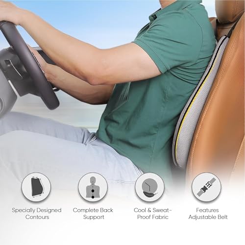 CUSHIO Car Seat Cushion Combo | Car Wedge & Backrest Cushion Combo | Posture Correction | Ergonomic Back & Seating Support | Driving & Daily Commutes | Universal Fit (Grey) - Image 5