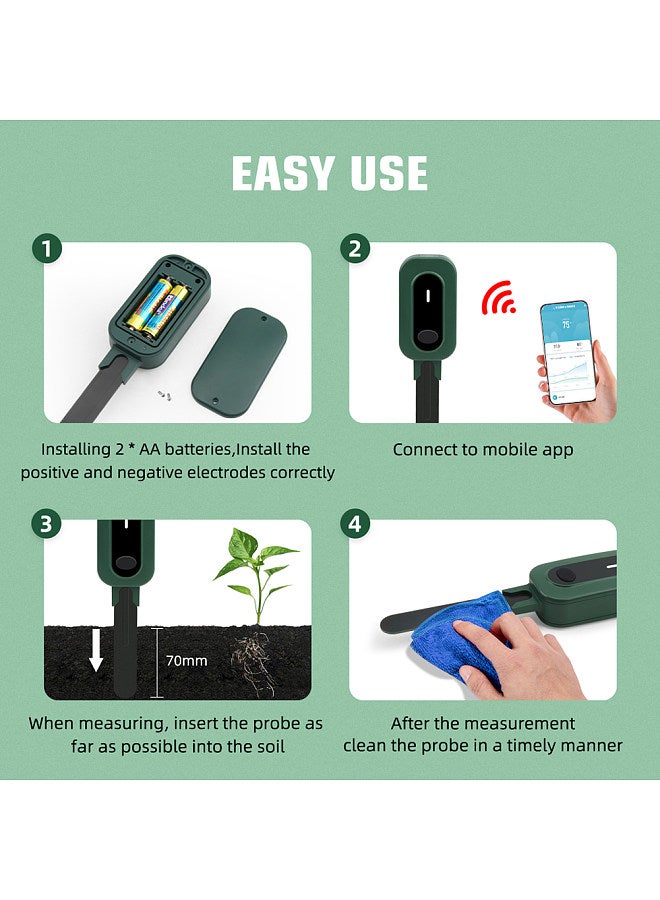 Generic Tuya Zigbee Wireless Soil Moisture Meter Intelligent Temperature Humidity Sunlight Tester Mobilephone APP Control Practical Soli Analyzer Versatile Gardening Tool for Garden Farmland Planting  - Image 2