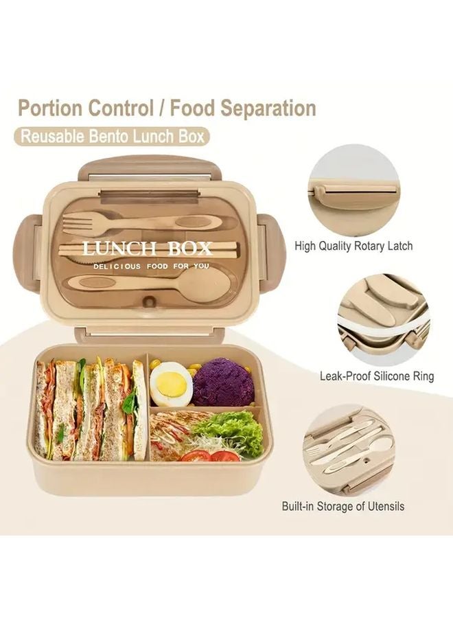 Pink Leak Proof Lunch Box With Secure Locking Lid BPA Free Microwave Safe 3 Compartment - Image 2