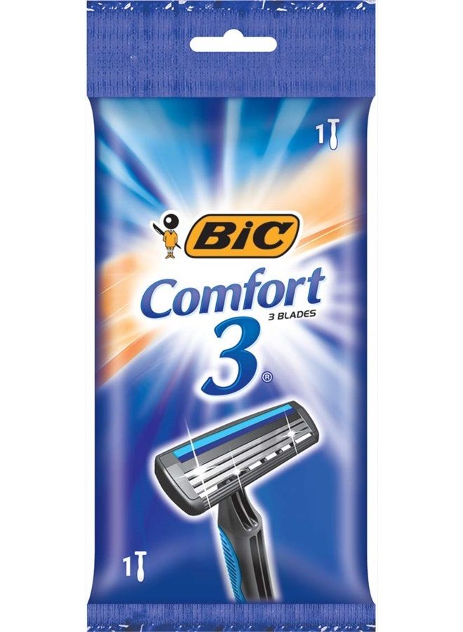 Bic Comfort 3 Men's 3-Blade Disposable Shaving Razor, Individually Wrapped Men's Razors, 36 Count(pack of 1) - Image 1