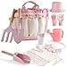 ROBUD Kid Gardening Set Wooden Garden Tool for Kid Garden Tool Kit with Tool Storage Bag Apron Gloves Montessori Toys for Kids to be Closed to Nature WRP51 - Image 2