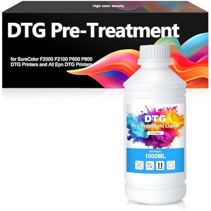 DTG PRE-TREATMENT INK FABRIC FOR DIRECT TO GARMENT PRINTING INK DIGITAL TEXTILE AND MORE PRINTING REFILL FOR SURECOLOR F2000 F2100 P600 P800 AND ALL E-PN DTG PRINTERS 1000ML - Image 1