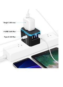 KASTWAVE Travel Adapter International Universal Travel Plug Adapter Fast Wall Charging AC Socket International Power Adapter with 5.6A Smart Power and 3.0A USB Type C for over 175 Countries  - Image 2