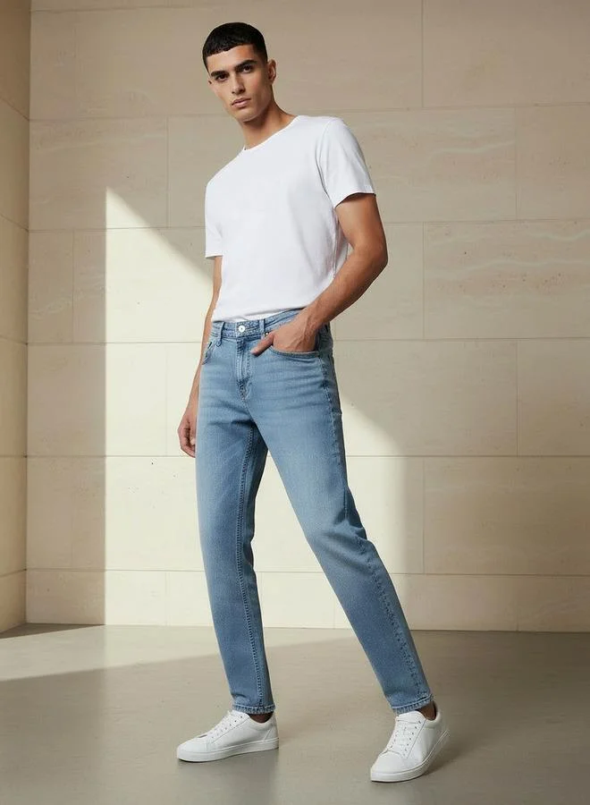 سبلاش فيڤ جينز رجالي بقصة مستدقة وخصر مرن
