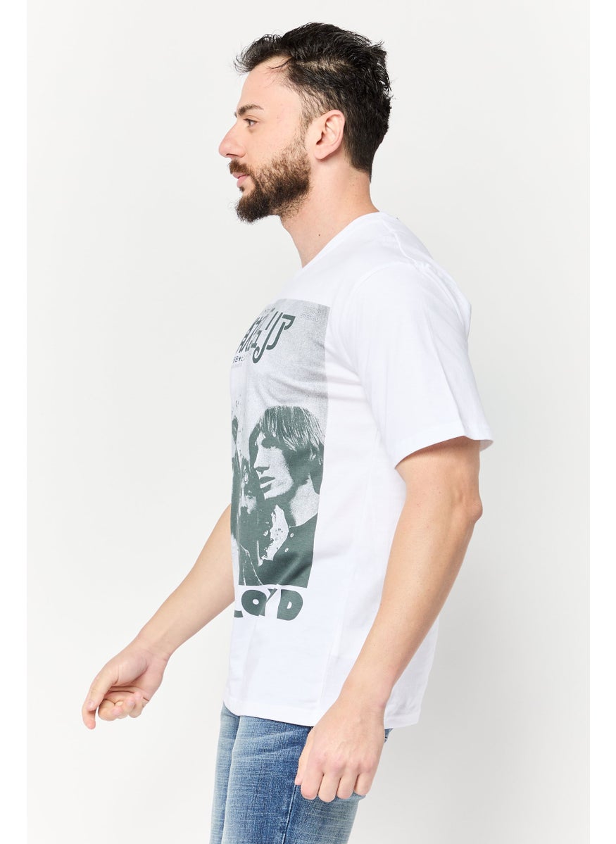 PINK FLOYD Men Crew Neck Short Sleeve Printed T-Shirts, White  - Image 3