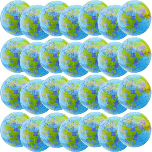 Restroma 40 Pack 16 Inch Inflatable World Globe Bulk jumbo Blow up Earth Globe Inflatable Globe Beach Ball for Beach Swimming Pool Party Favors - Image 1
