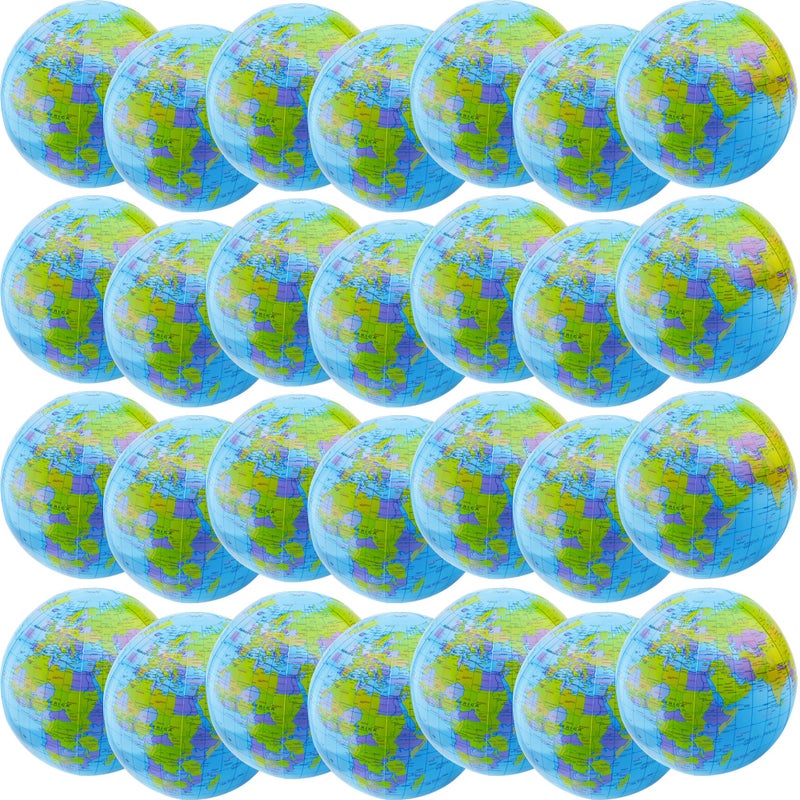 Restroma 40 Pack 16 Inch Inflatable World Globe Bulk jumbo Blow up Earth Globe Inflatable Globe Beach Ball for Beach Swimming Pool Party Favors - Image 3
