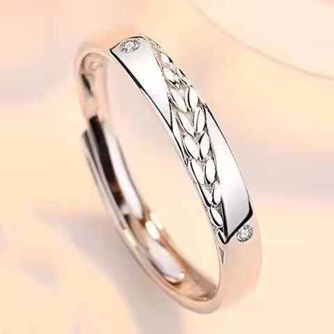 Minimalist Couples Rings Romantic Gift M295 [Mai Xiang happiness ring] Men's