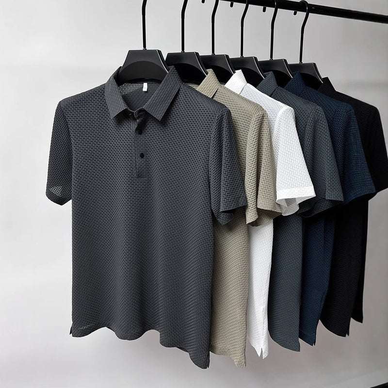Ice Silk Short Sleeve T-Shirt Men'S Summer Luck Casual T-Shirt High-End Led Breathable Ice Half Sleeve - Image 2