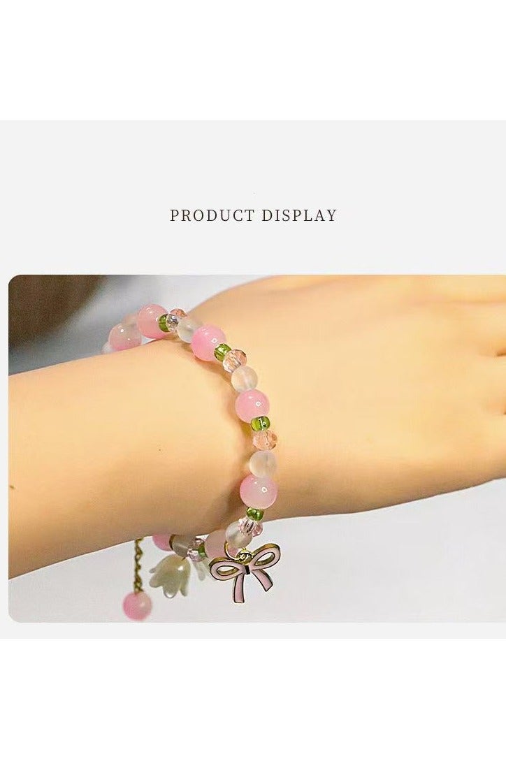 Goolsky Lily of the Valley Gradient Bracelet – Ethereal Beaded Bracelet for Students, Versatile Fairycore Accessory - Image 2