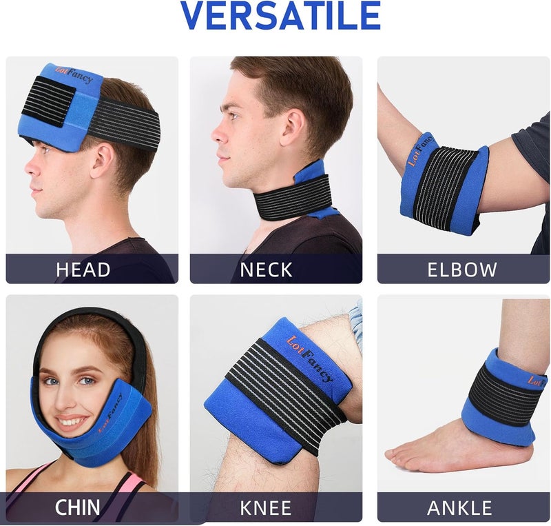 LotFancy Ice Packs for Injuries Reusable 2 Gel Packs Wrap for Knee Head Neck Ankle Wrist Elbow Foot Legs Back Joint Pain Relief Hot Cold Therapy for Surgery Recovery First Aid FSA HSA Eligible - Image 2