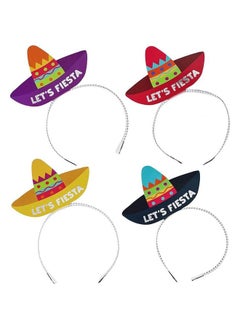 Juvale 24Pack Let Fiesta Sombrero Party Hats Headbands For Cinco De Mayo Party Favors And Decorations Mexican Fiesta Party Supplies For Adults Women Birthday Celebration (4 Colors)  - Image 1