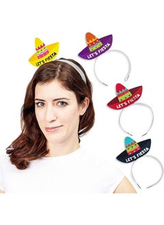 Juvale 24Pack Let Fiesta Sombrero Party Hats Headbands For Cinco De Mayo Party Favors And Decorations Mexican Fiesta Party Supplies For Adults Women Birthday Celebration (4 Colors)  - Image 4