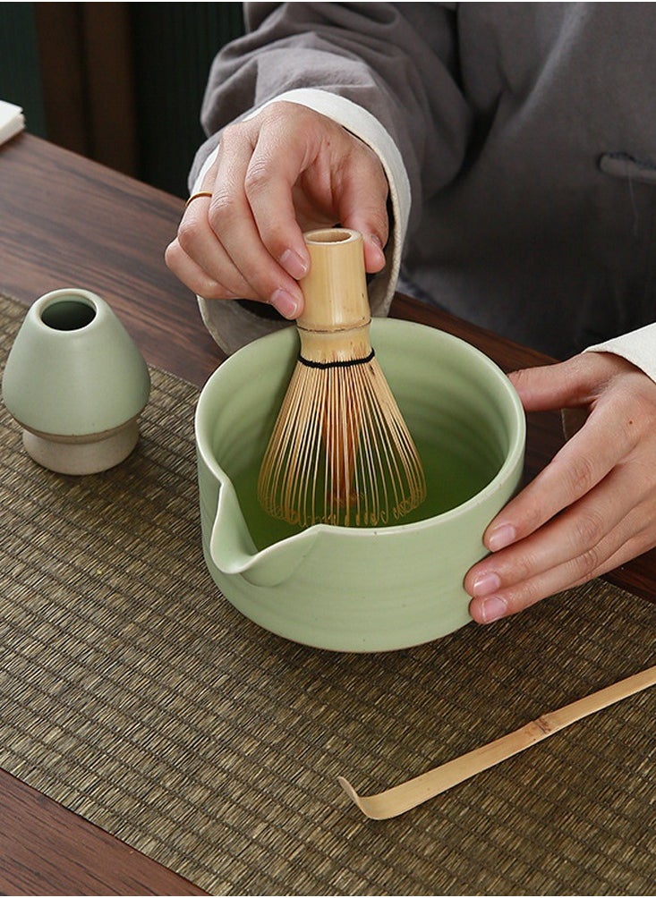 Al Aoyama Japanese Matcha Tea Set-4pcs,   Includes Matcha Bowl , Tea tray , Bamboo Matcha Whisk and Bamboo Scoop, Ceramic Matcha Kit  - Image 4