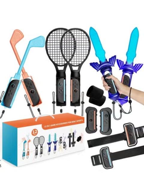 Nintendo Switch 2 Sports Accessories 12 in 1 Bundle Designed for Switch Sports - Family Party Game Kit, Kids Gift Idea, Joy-Con 2 Compatible (Only for Switch 2)