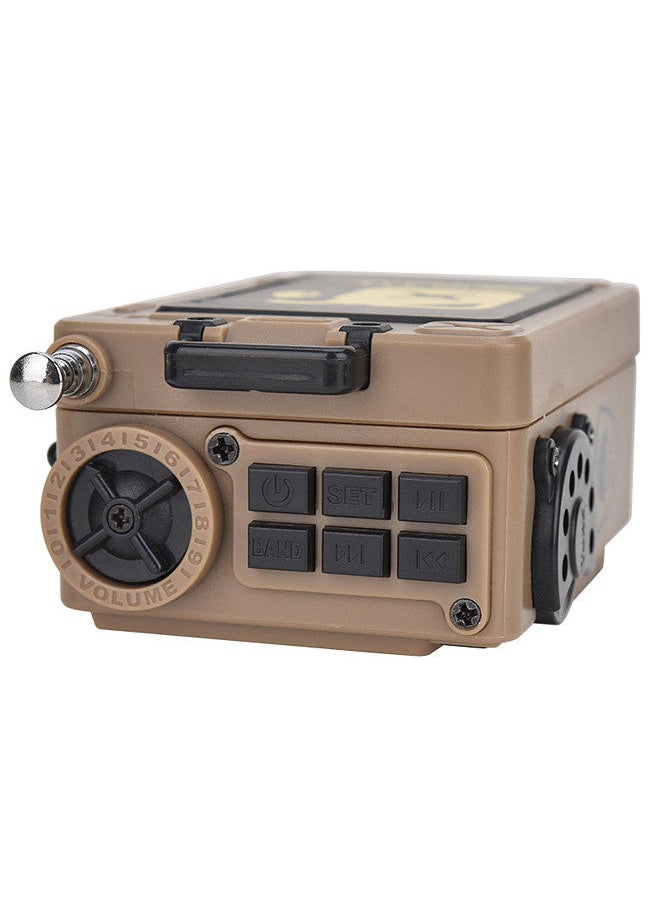 HanRongDa HRD-700 AM FM Radio Music Player Brown