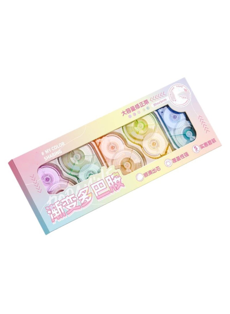 JOYBOS شريط تصحيح، 6 عبوات سهلة الاستخدام لتصحيح فوري للكتابة الخاطئة في أي وقت، للمدرسة والمكتب، سهلة التمزيق، أداة تصحيح أنيقة متينة متدرجة اللون ماكارون - Image 5