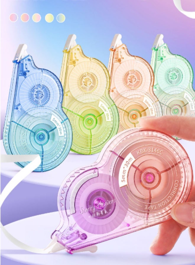 JOYBOS شريط تصحيح، 6 عبوات سهلة الاستخدام لتصحيح فوري للكتابة الخاطئة في أي وقت، للمدرسة والمكتب، سهلة التمزيق، أداة تصحيح أنيقة متينة متدرجة اللون ماكارون - Image 2