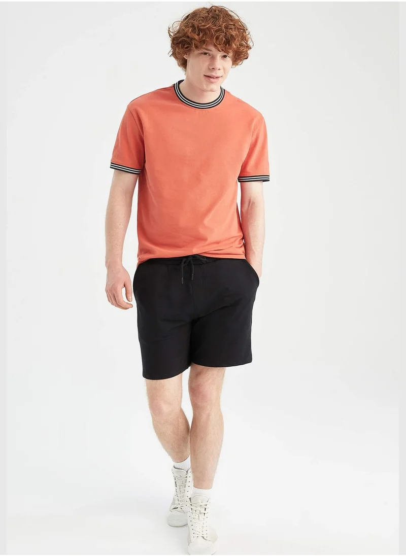 DeFacto Regular Fit Short Sleeve Stripe Detail T-Shirt