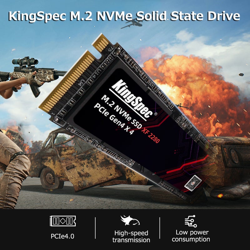 KingSpec XF 2280 1TB M.2 NVMe PCIe Gen4.0x4 SSD Solid State Drive High-speed Transmission 3D NAND Flash Low Power Consumption - Image 2
