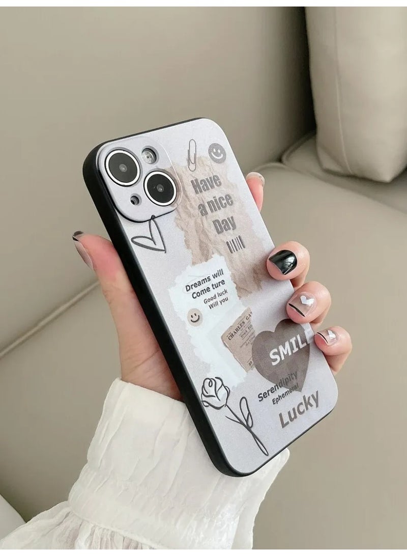 شي إن جراب موبايل انيق بتصميم تحفيزي مليء بالرموز والابتسامات متوافق مع ايفون ١٣ - Image 2