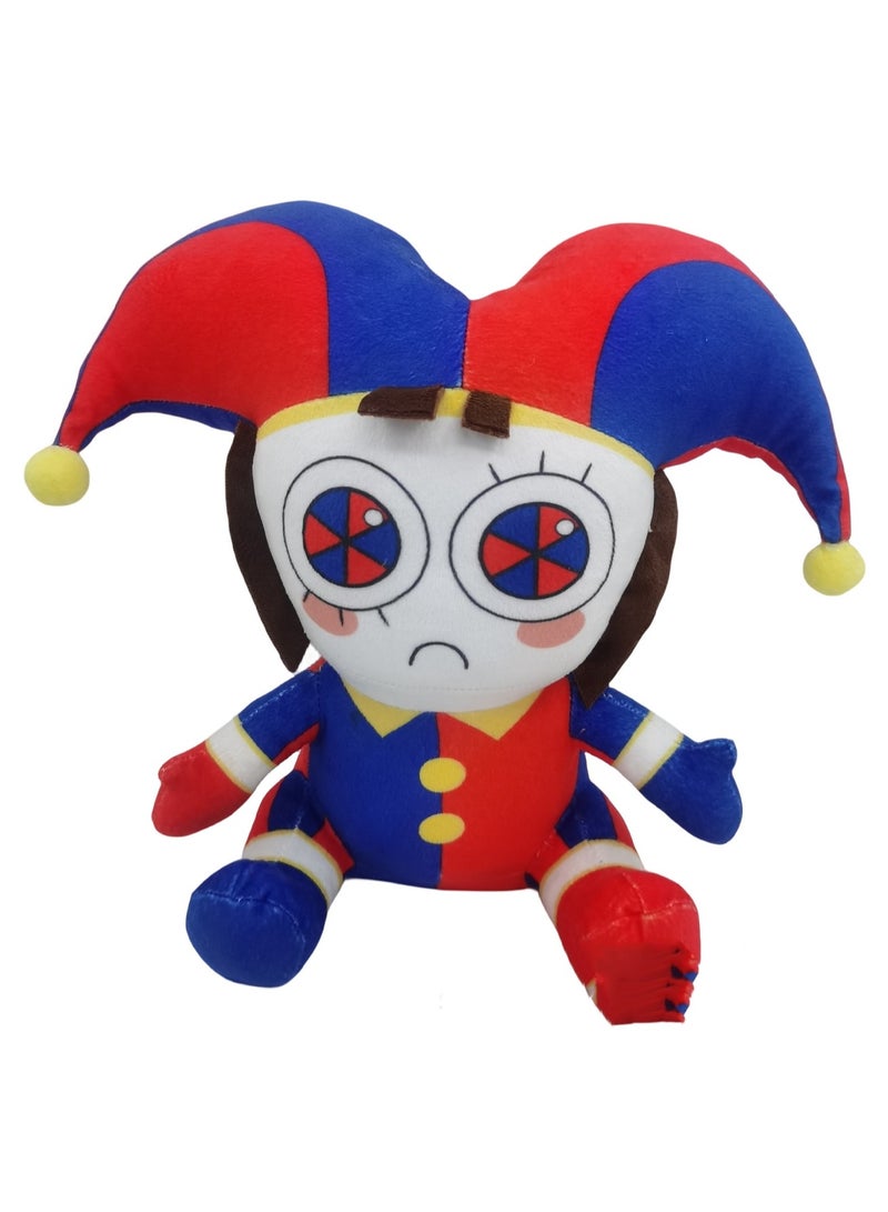 25cm Dark Blue Sitting Clown Plush Toy, Digital Circus Game Soft Cartoon Doll Pillow, Suitable As A Gift For Children On Birthdays And Holidays - Image 1