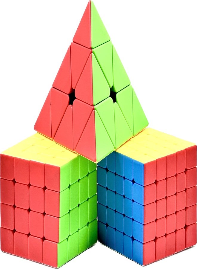 D ETERNAL Speed Cube Combo Set 4X4 5X5 and Pyraminx Pyramid Triangle Puzzle Cubic Bundle Toy Game - Image 1